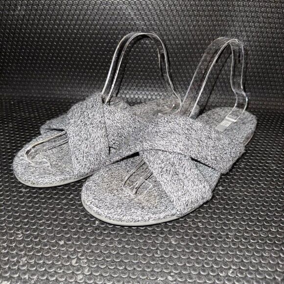 FitFlop Women's Love Gray Marled Gracie Merino Wool Cross Slides Size 10 - Picture 1 of 9